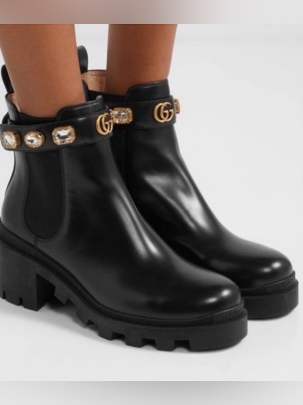 Gucci Leather Crystal Ankle Boot—STUNNING!! Like New Condition!! Size 39